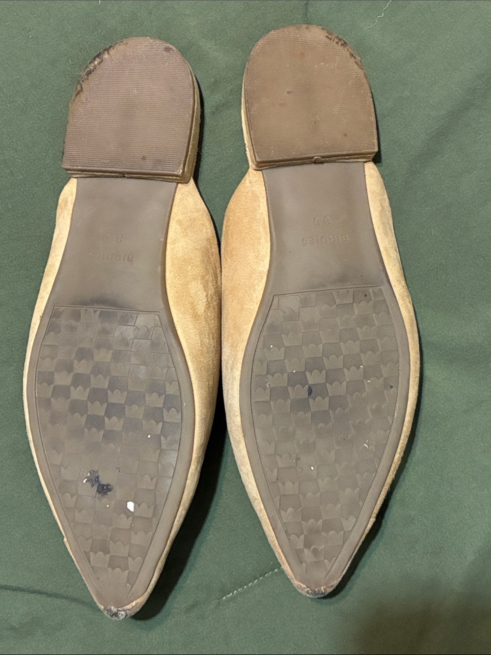 Birdies Camel Suede Pointed Slip-On Mules - Picture 4 of 9